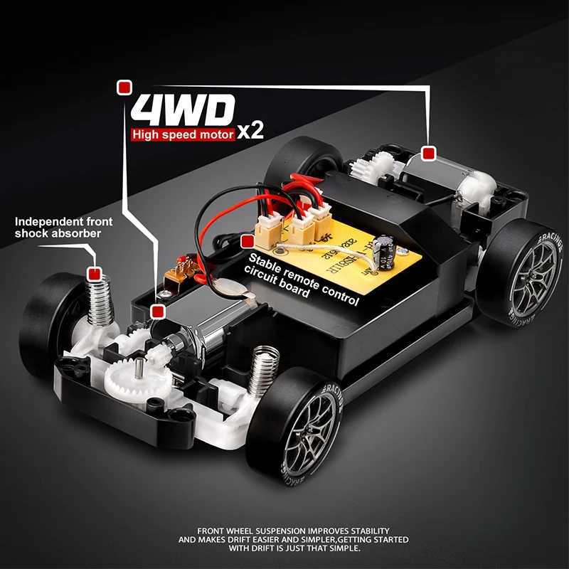 4WD RC Drift Car With LED Light 24G Radio 20KMh High Speed Remote Control Racing Cars Vehicle Model Toy Gift for Boy Girl KidT251010