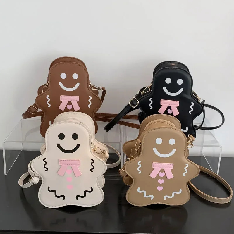 Gingerbread Man Shape Multi Color Internet Cartoon Personalized Creative Single Shoulder Cross Women Bag Trendy Girl Leisure 251009