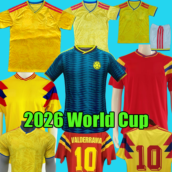 2025 Colombia Soccer Jerseys 90 94 98 10 01 14 100 Valderrama Retro 25 26 JAMES home football shirt CUADRADO classic commemorate Collection