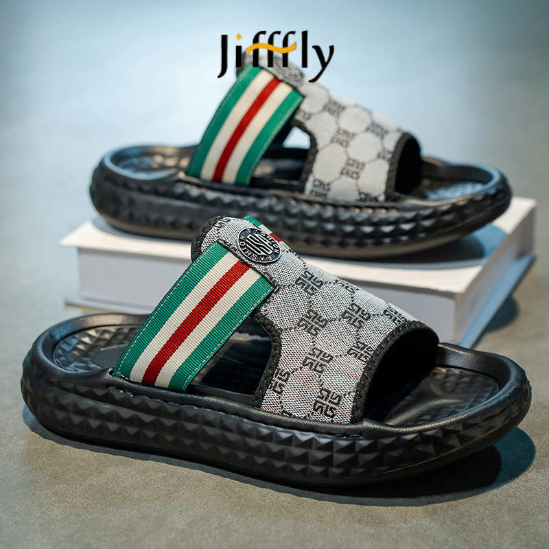 Jifffly Designer Man sandals Fashionable Classic Simple Men's air-cushioned slippers Letter Outdoor Casual Flat Bottom Slide Sports beach sandals