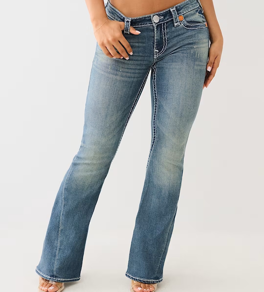 NEW True Denim Casual Jeans For Womens Y2k Embroidery High Street Hot Girl Low Waist Slim European American Bell-Bottoms Skinny Relgions Long Pants Z2