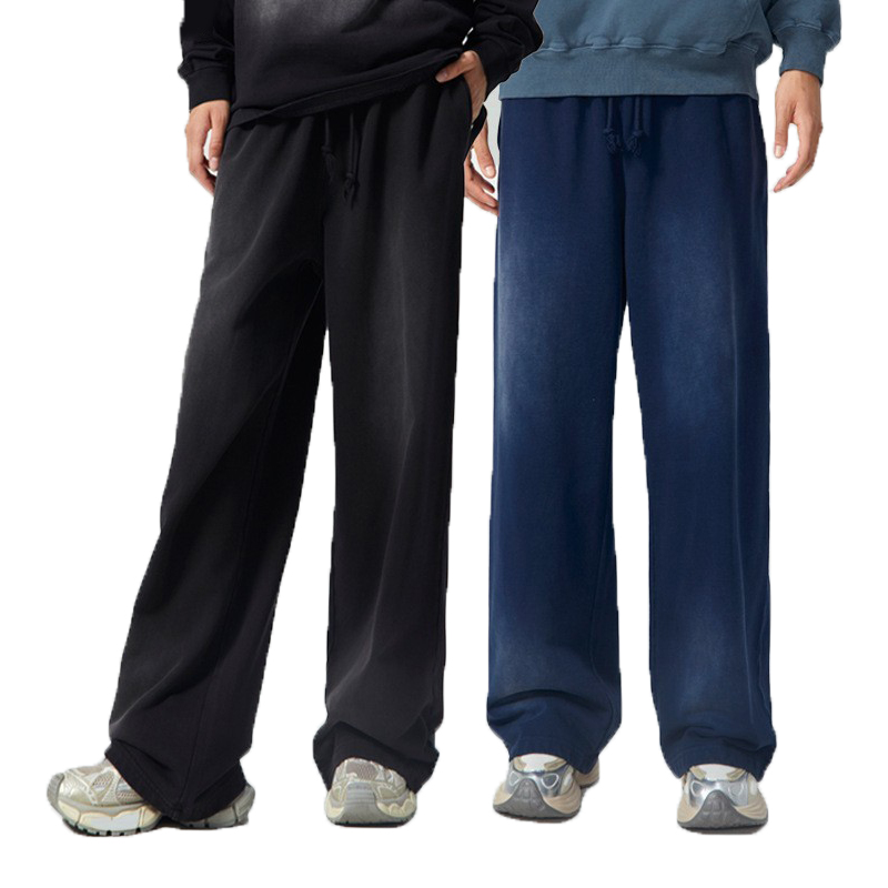 BLNCG Streetwear European-American Straight Leg Washed Sweatpants - 360G Heavyweight Retro Cotton Men's Spring & Autumn-WKL-10