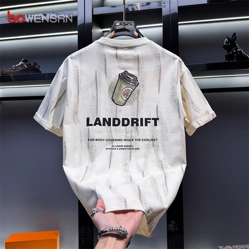 High-end Tie-dye Printed Short-sleeved T-shirt Men's 2025 New Summer Designer Hoodie European Goods Designer Shirt Handsome Casual Half-sleeved Top Men's