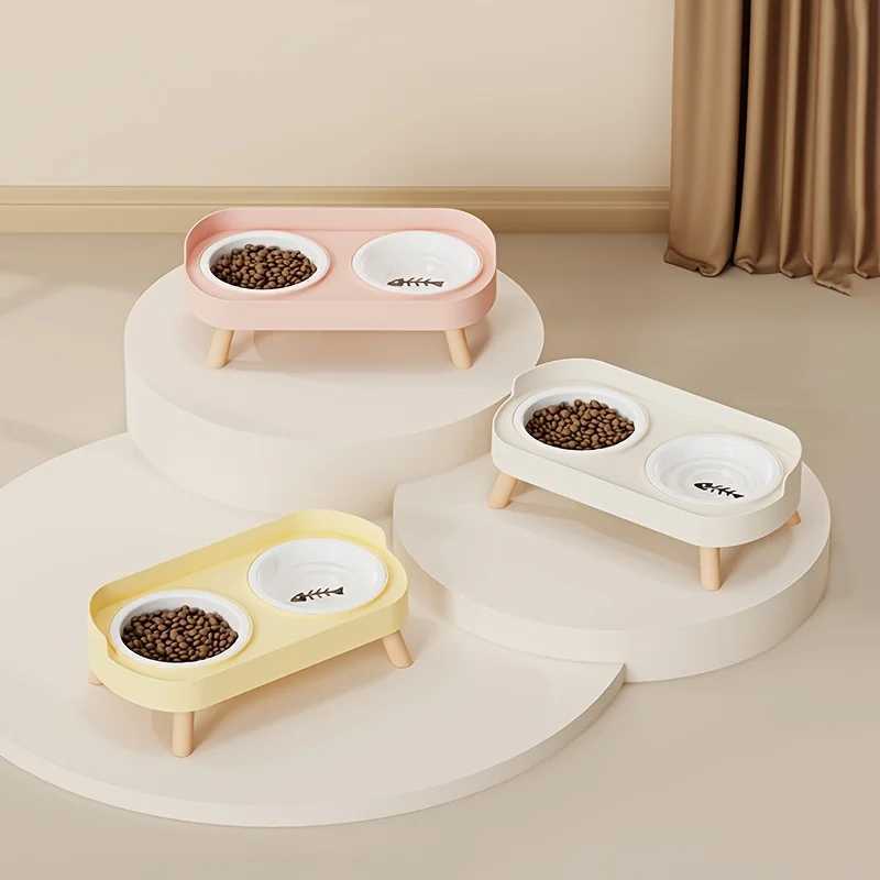 Newly Arrived Elevated Double Bowl Feeder for Cats And Dogs Featuring a Water And Feeding Integration Design C251009
