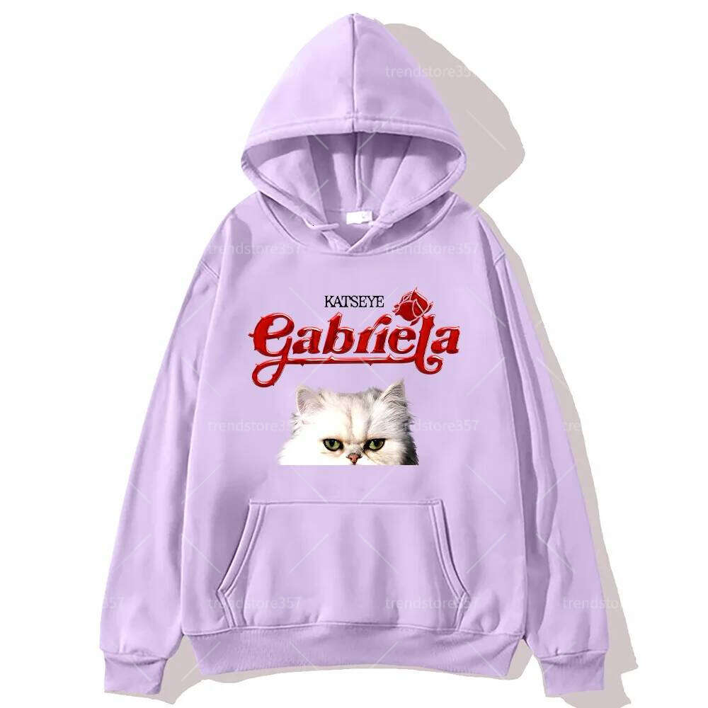 Casual Hoodie Katseye Gabriela Cat Graphic Pullover Women Men Long Sleeve Y2k Clothes Fashion Oversized Streetwear pullover