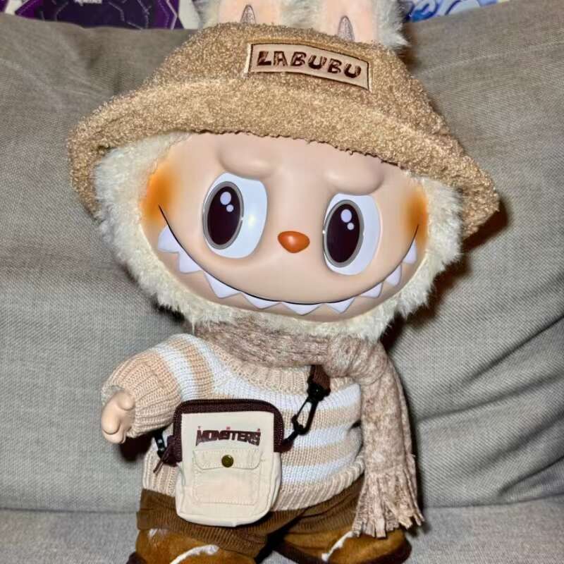 Perfect The MONSTERS DRESS BE LATTE Vinyl Plush Doll Action Figure Overalls Labubu Stuffed Toy Figurine Bust