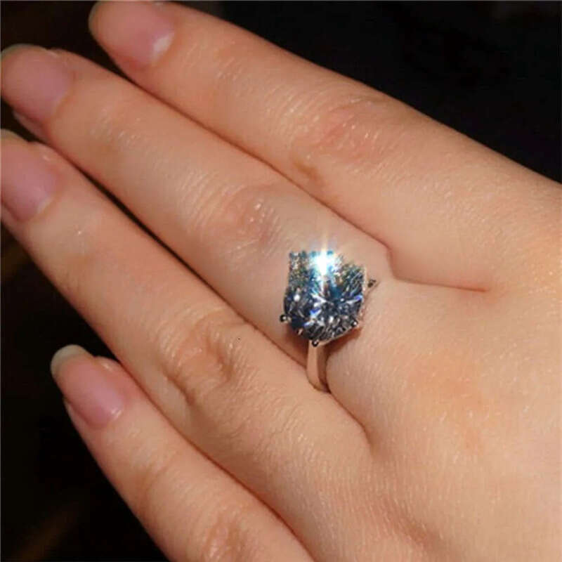 2ct 3ct 4ct Sterling Sier VVS Solitaire Moissanite Wedding Engagement Ring for women with gra certificate