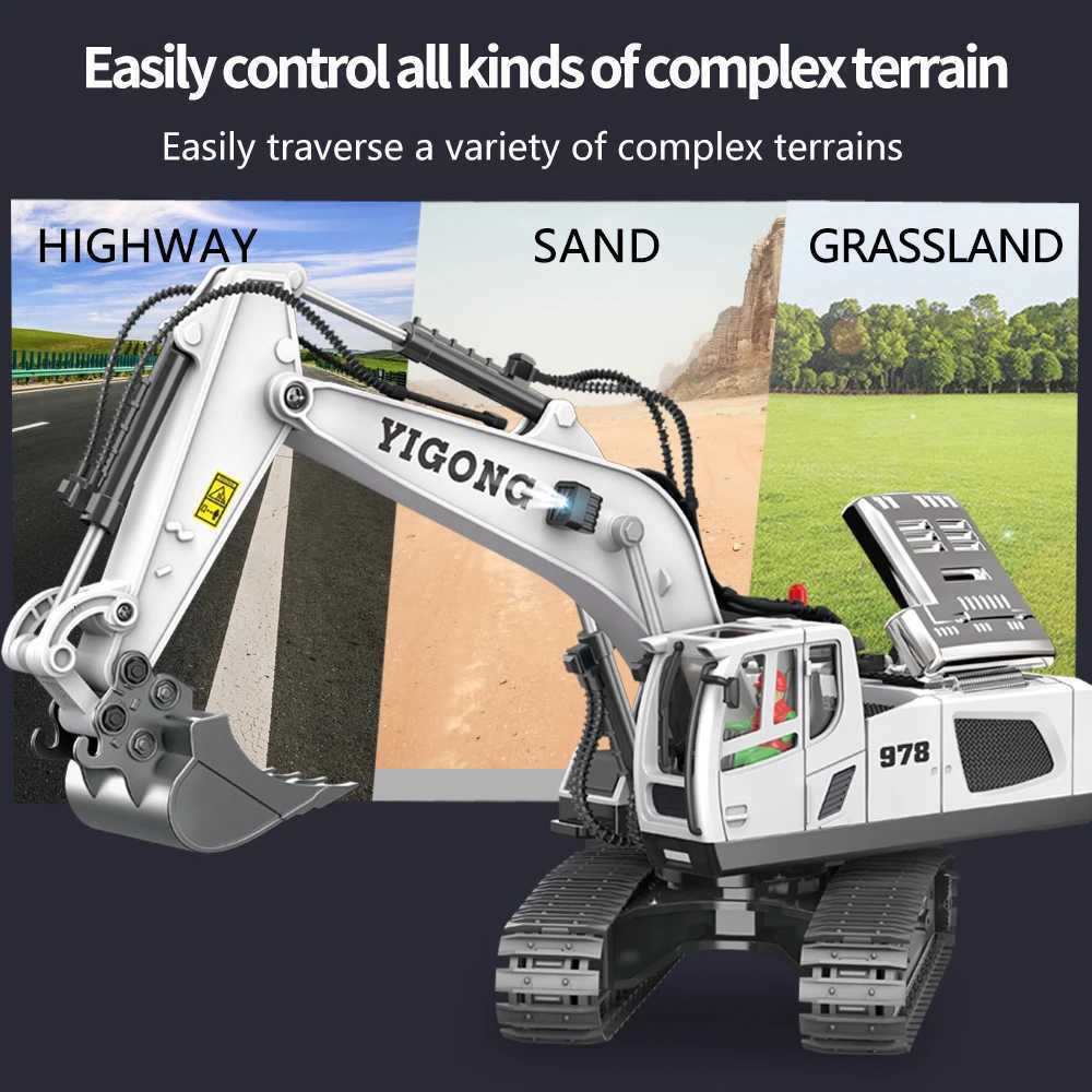 Remote Control Excavator Bulldozer Dump Truck Rc Car Toys Electric Engineering 24g HighTech Vehicle Model Toys For Kids GiftsT251010