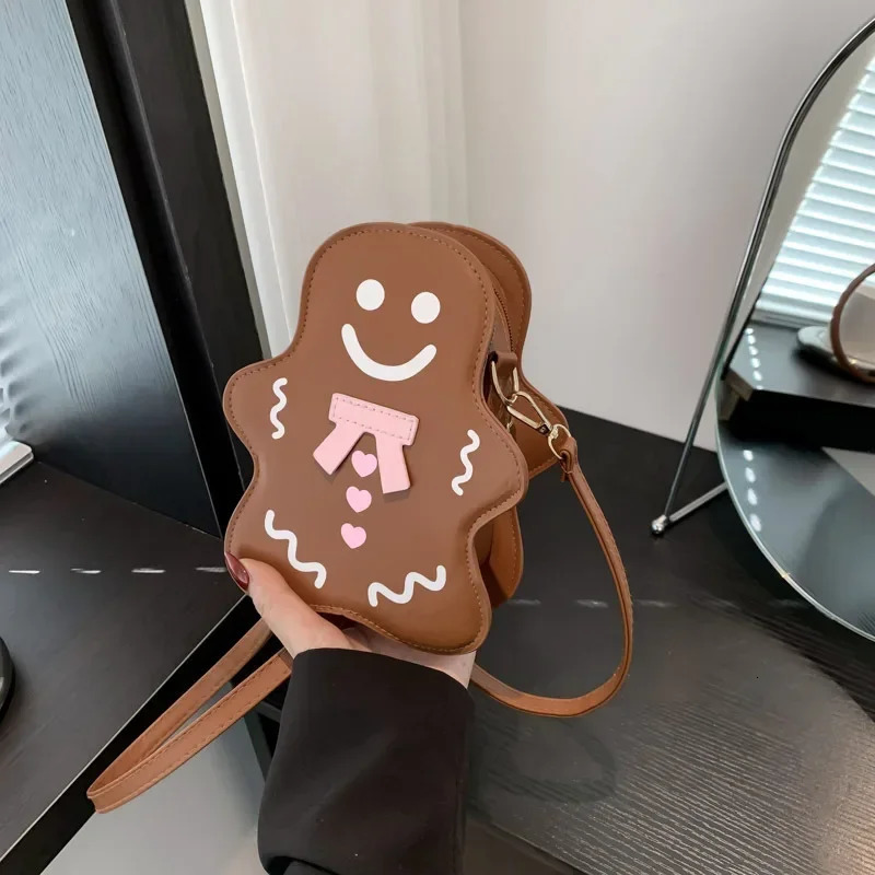 Gingerbread Man Shape Multi Color Internet Cartoon Personalized Creative Single Shoulder Cross Women Bag Trendy Girl Leisure 251009
