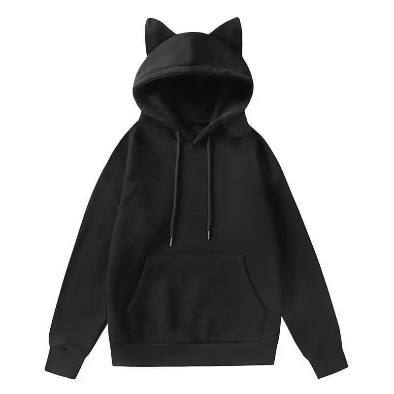 2024 Spring Autumn Mens Hoodiees Hip Hop Fashion Harajuku Solid Sweatshirt Men Casual Men Clothing Funny Ear Hoodies Men W251010