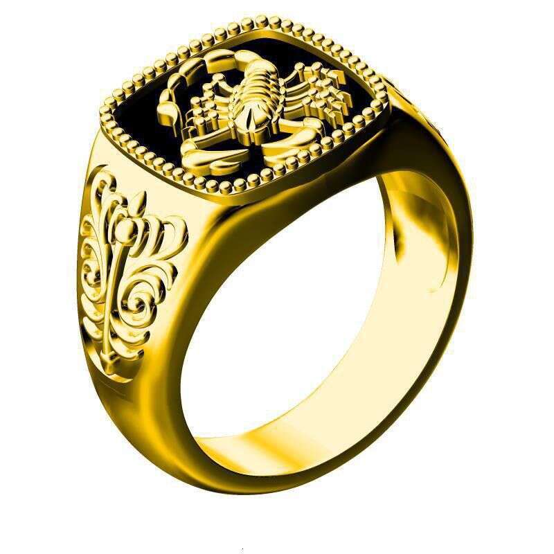 Designer Jewellery High Quality Epoxy Scorpion Ring with Zodiac Totem Relief Personalized Edgy Design Gift for All Occasions Textured Accessory