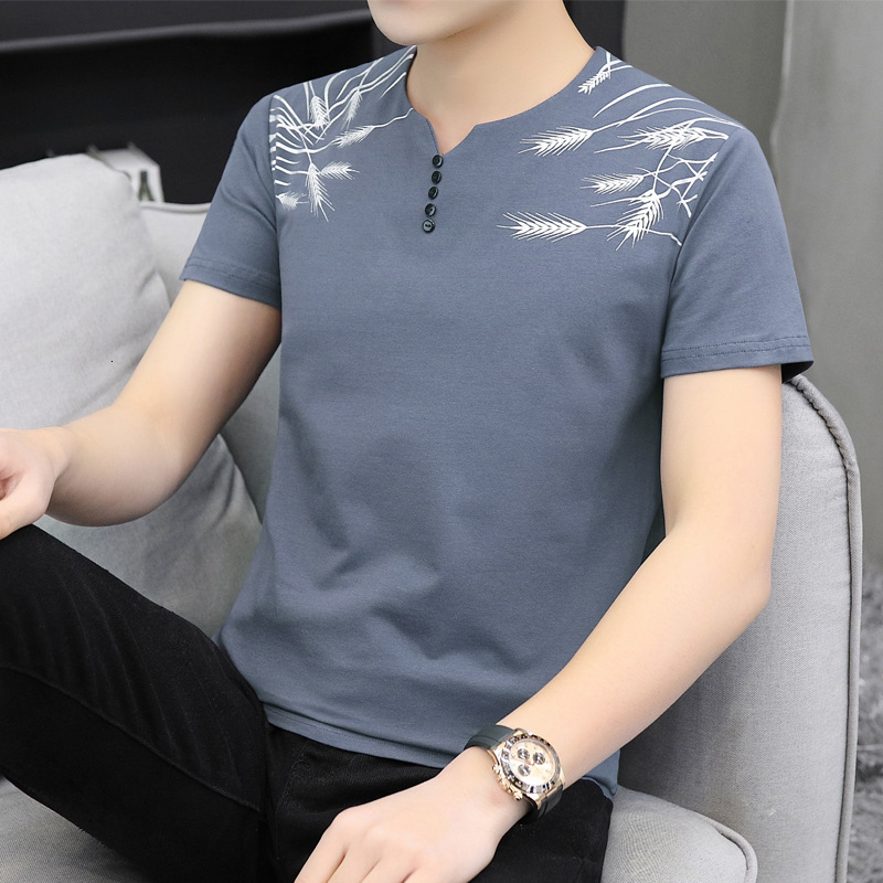 2025 Summer New Men's Short Sleeve T-shirt Summer Designer Shirt Pure Cotton V-neck Designer Hoodie Casual Printed Men's Half Sleeve Trendy Top