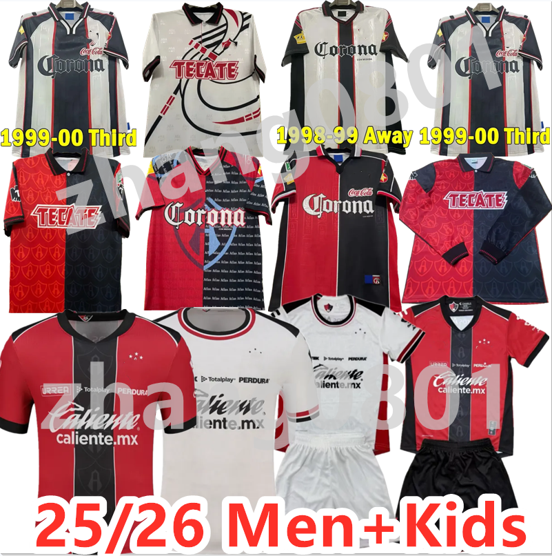 4XL 25 26 Atlas soccer jersey Retro 1994-98 E.AGUIRRE LARIOS LOPEZ MATEO GARCIC R.FULGENCIO DORIA MANOTAS ZALDIVAR ZALDIVAR Atlas football shirt home away man kids kit 0