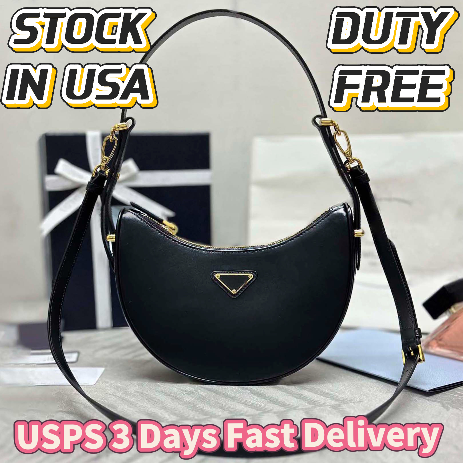 Designer Bag 2000 & 2005 Shoulder Bag Premium Editions Luxury Bag Half Moon Bag Quality Leather Nylon Hobo Bag 3-in-1 Crossbody Bag New Bucket Bag Rhinestone Banquet Bags