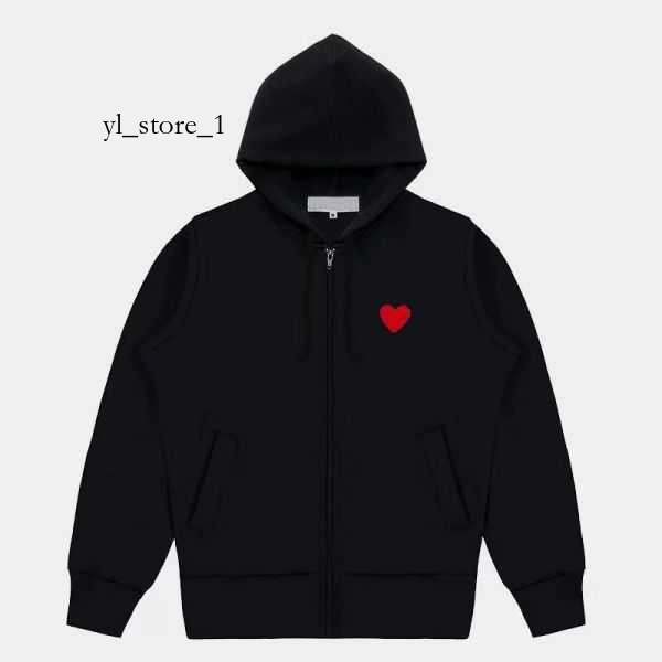 comme de gracons hoodie 2025 new luxury designer high quality men womens zipper hooded play high street loose pullover small red heart sweater hoodie 014
