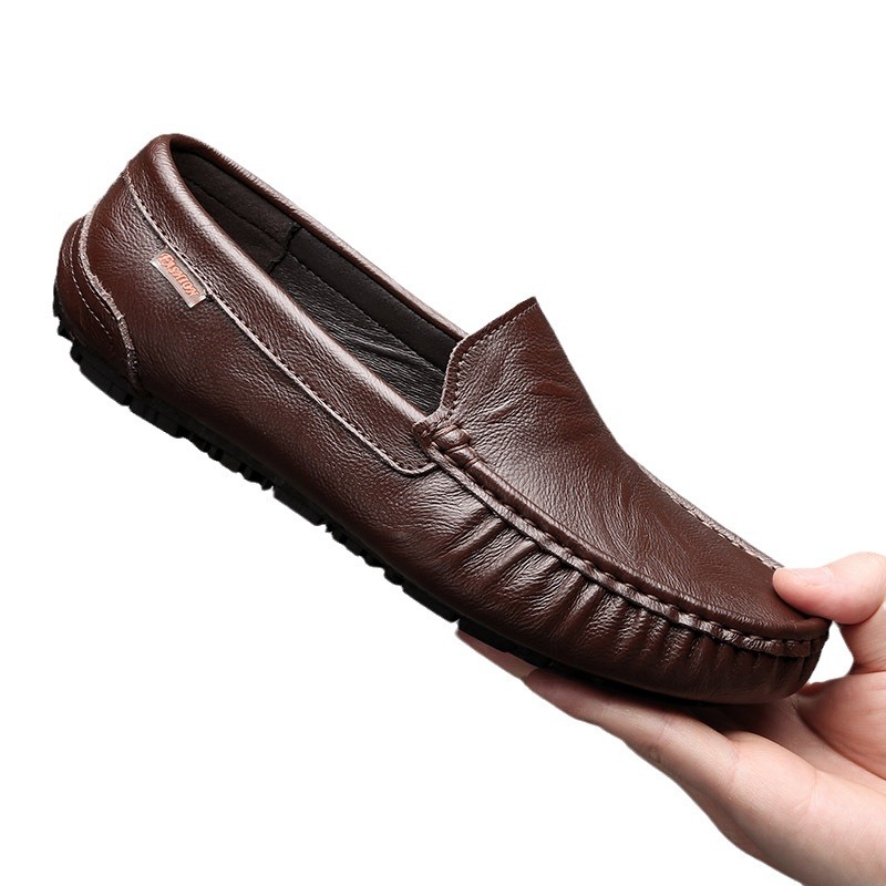 Men's British new leather lazy shoes Hot - Fashion large casual free shipping Fashion Show New free shipping