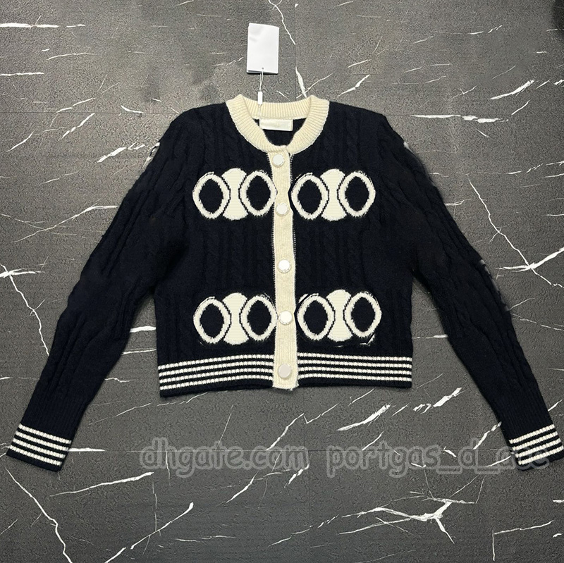 Luxury Women Zipper Sweater Cardigan Designer Contrast Color Long Sleeve Knitted Jacket Autumn Spring Street Style Cardigans Outerwear