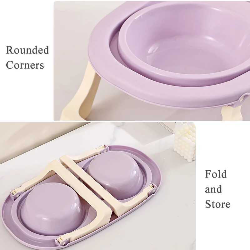 NonSlip Cat Feeder Foldable Pet Bowl for Kitten Lovely Pet Double Bowl With Stand Cat Drinking Bowl Dog Feeder Pet Supplies C251009