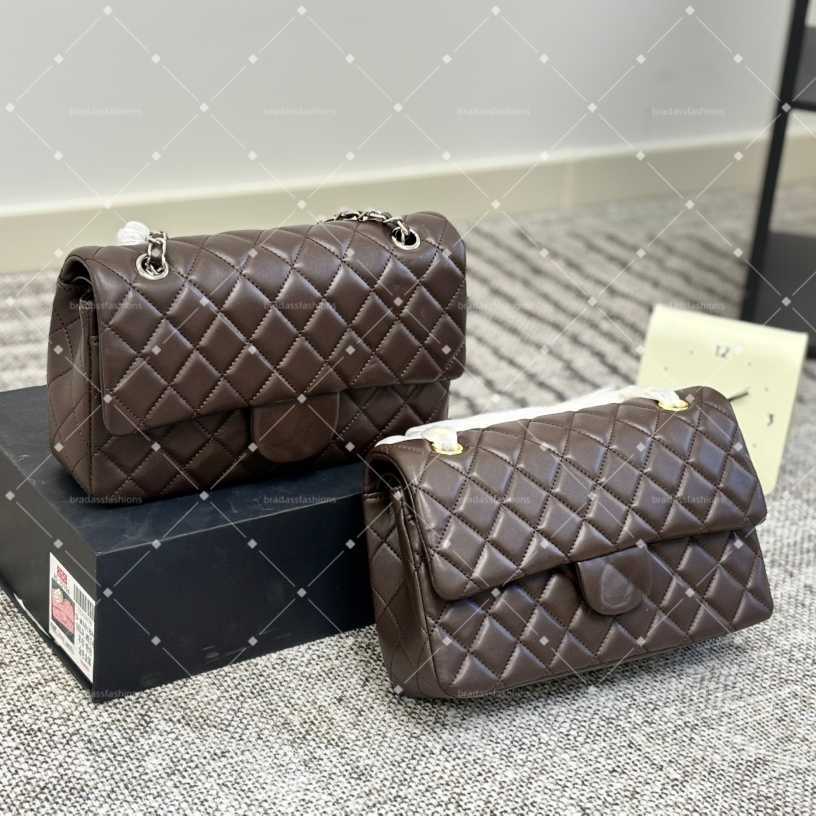 Evening Bags Cross Body 22Ss ladies Double purse Classic Medium Flap Quilted Bag Gold sliver Hardware Turn Lock Crossbody Women Shoulder Handbag 25cm Designer.