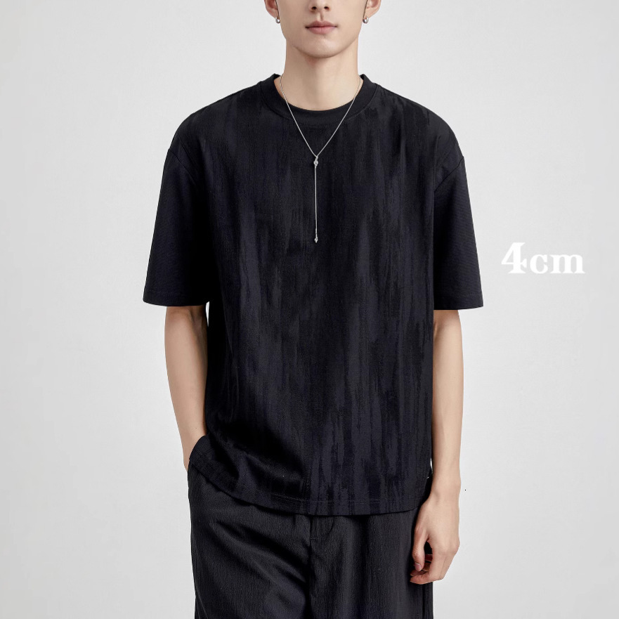 2025 New T-shirt Short Designer Hoodie Sleeve Men High-end Cool Designer Shirt Summer Black Loose Ice Silk Round Neck Design Niche