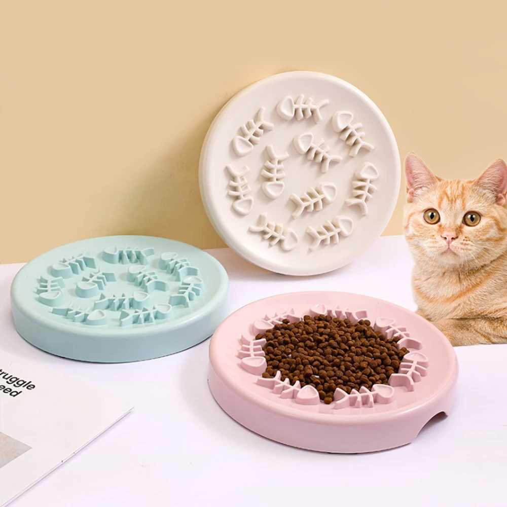 Fish Bone Dog Cat Bowl Anti Choking Slow Food Pet Bowl Pet Feeder Supplies C251009