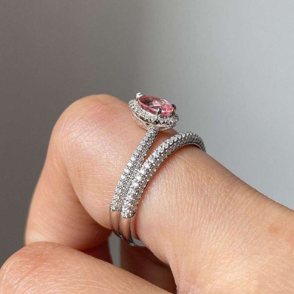 Ring Fine Jewellery Snake Shaped Multi Layer Design with Micro Paved Cubic Zirconia Surround and Pink Cubic Zirconia Water Drop for Party Wear Gift Te