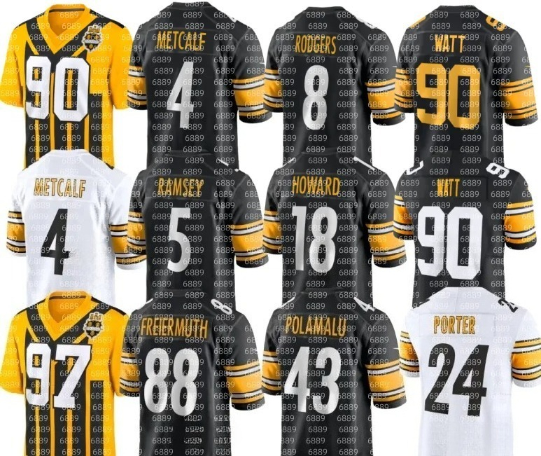 nfl Steeler Jersey T.J. Watt DK Metcalf Joey Porter Jr Pat Freiermuth Will Howard Zach Frazier Patrick Queen Kaleb Johnson Payton Wilson Jaylen Warren Calvin Austin III
