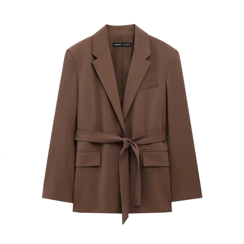 ETJ Womens Spring collection Fashion with belted straightleg blazer pantsuit with matching 251008