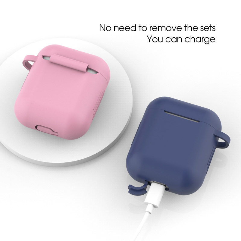 Soft Silicone Protective Cases Wireless Earphone Shockproof Protective Bag Anti-drop With Hook For Apple AirPods 1 2 3 4 Pro Pro2