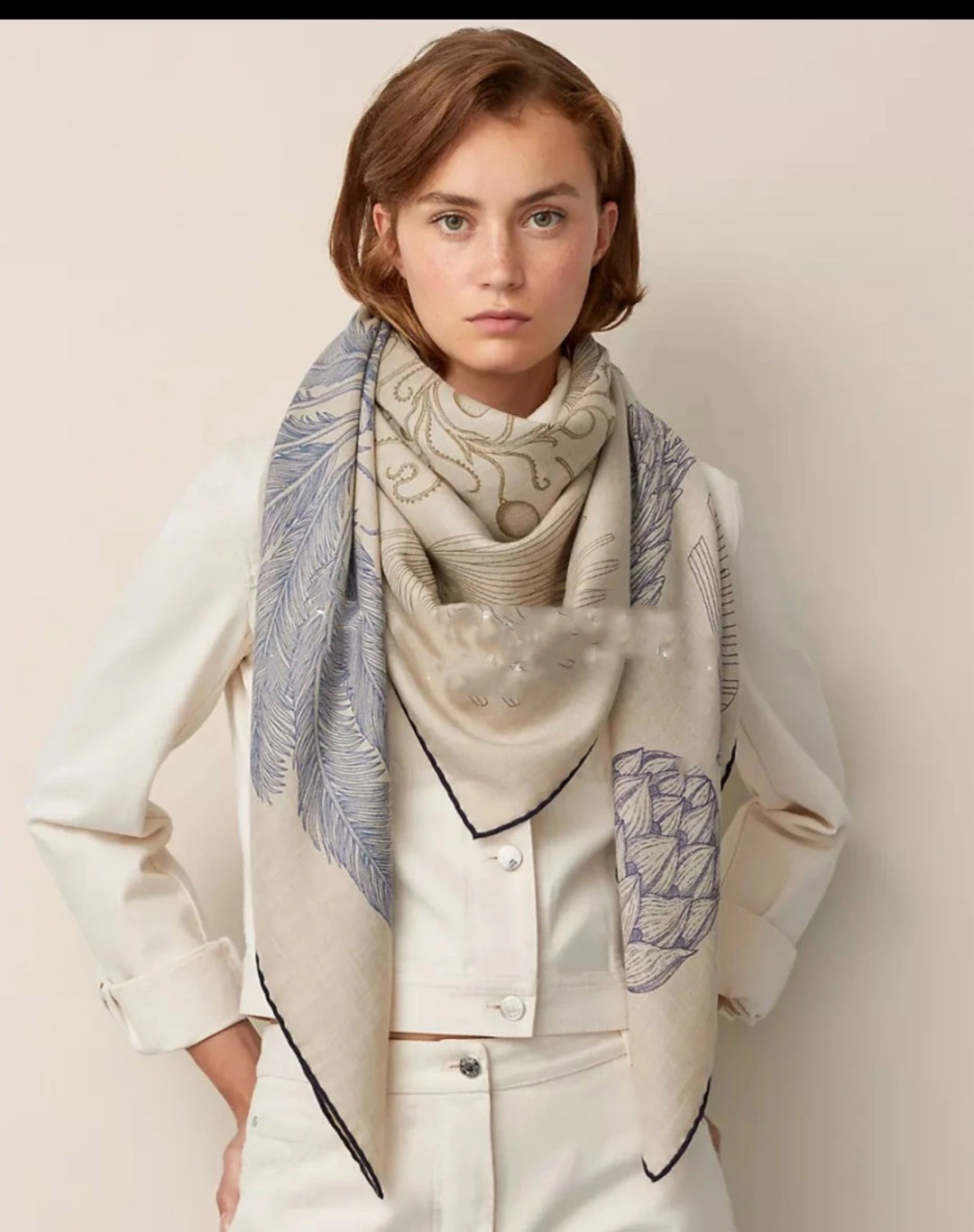 140*140cm designer silk cashmere scarf H 70% cashmere 30% silk hand-rolled edge shawl, luxurious double-sided matching color cashmere women shawl beach towel white gift