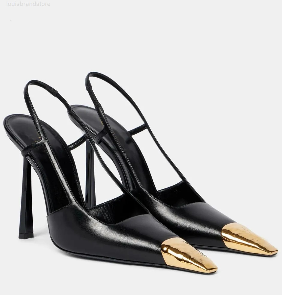 Top Luxury Women engraved MetallicToe Pumps Jeanne Leather Sandals Shoes Slingback Party Wedding High Heels Elegant Lady Opyum Pumps EU3541