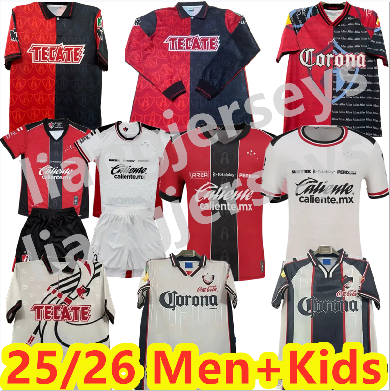 Atlas 4XL 25 26 Atlas Guadalajara soccer jerseys Home Away GONZALEZ AGUIRRE DJURDJEVIC DEL PRETE J.ABELLA GARCIA for uniform men's and children's set football shirt