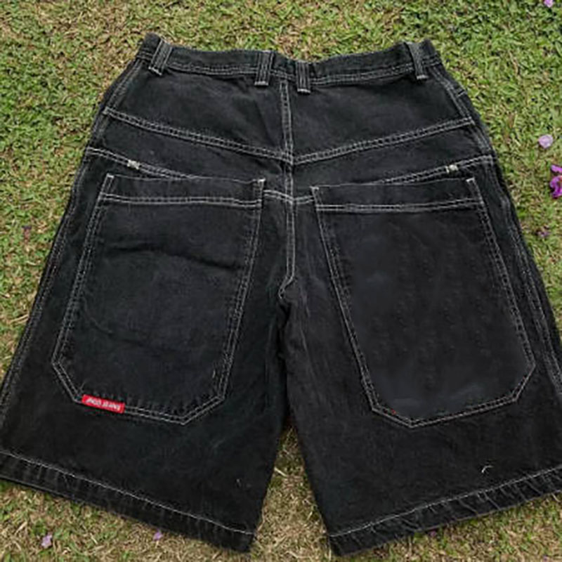 25ss Men's Pants Casual Shorts Harajuku Hip Hop Letters Embroidery Retro Blue Baggy Jeans Denim Gym High Waist Mens Pants