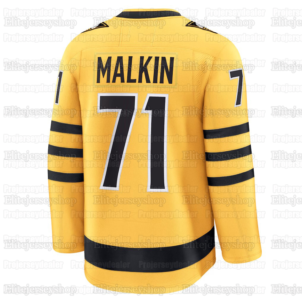 Erik Karlsson 2025 Third Gold Jerseys Sidney Crosby Kevin Hayes Kris Letang Tristan Jarry Evgeni Malkin LEMIEUX Rakell Justin Brazeau