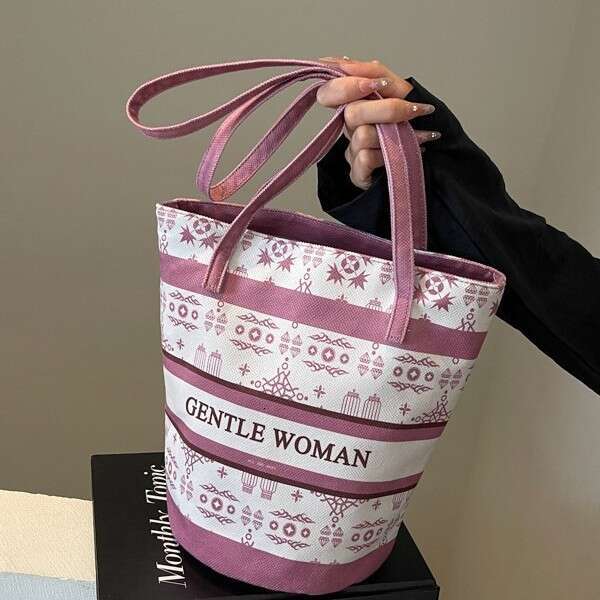 Tote Canvas Bag for Women, Large Capacity, New Autumn and Winter Casual Single Shoulder Commuter Bucket Handbag Mini
