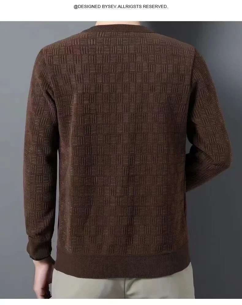 Spring Autumn 100 Pure Merino Wool Pullover Sweater Men Oneck Longsleeve Cashmere Knitwear Female Clothing Grace 250930