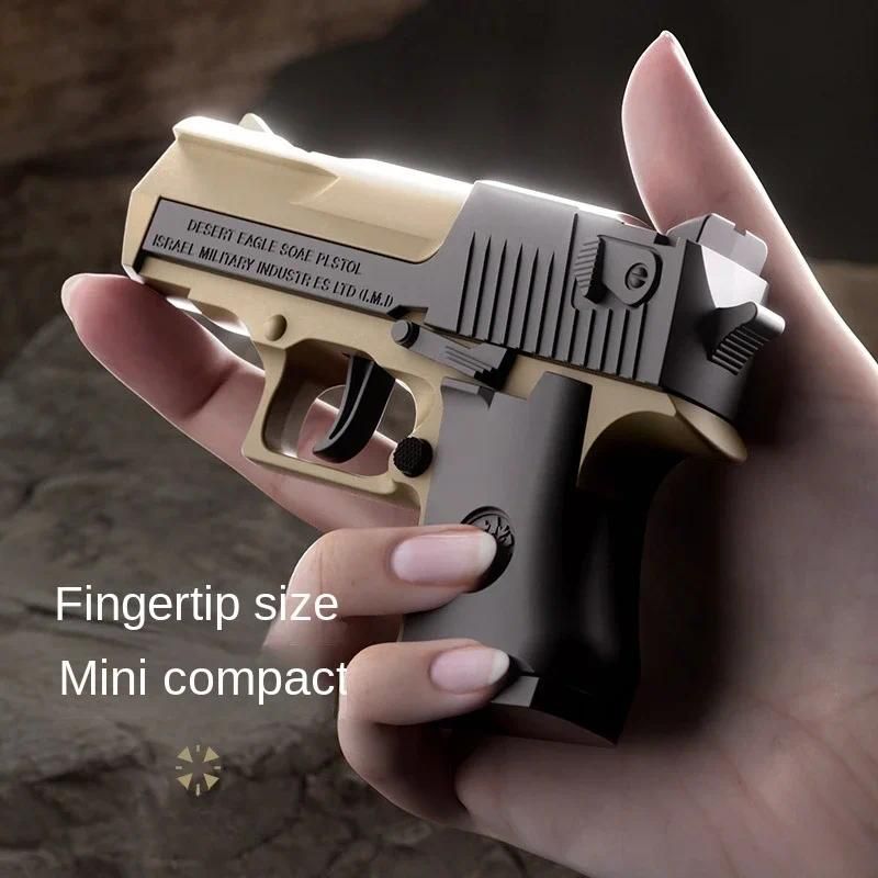 Mini Model Pistol Set Shell Ejecting Toy Gun with Soft Bullets Slide-Action Launch for Teens Adults Educational Science Toy Pistol Collectible Gift