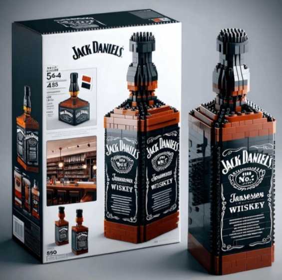 Building block whiskey bottle simulated grape wine bottle assembly building block creative building block decoration home decoration H251219