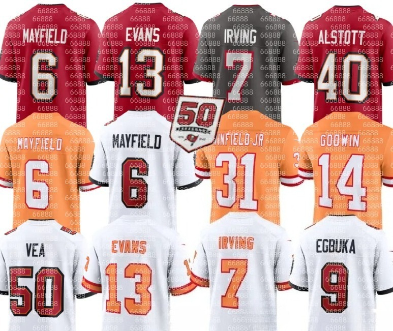 nfl Buccaneer Jersey Baker Mayfield Mike Evans Trey Palmer Rachaad White SirVocea Dennis Jamel Dean Antoine Winfield Jr Cade Otton Sean Tucker Sterling Shepard