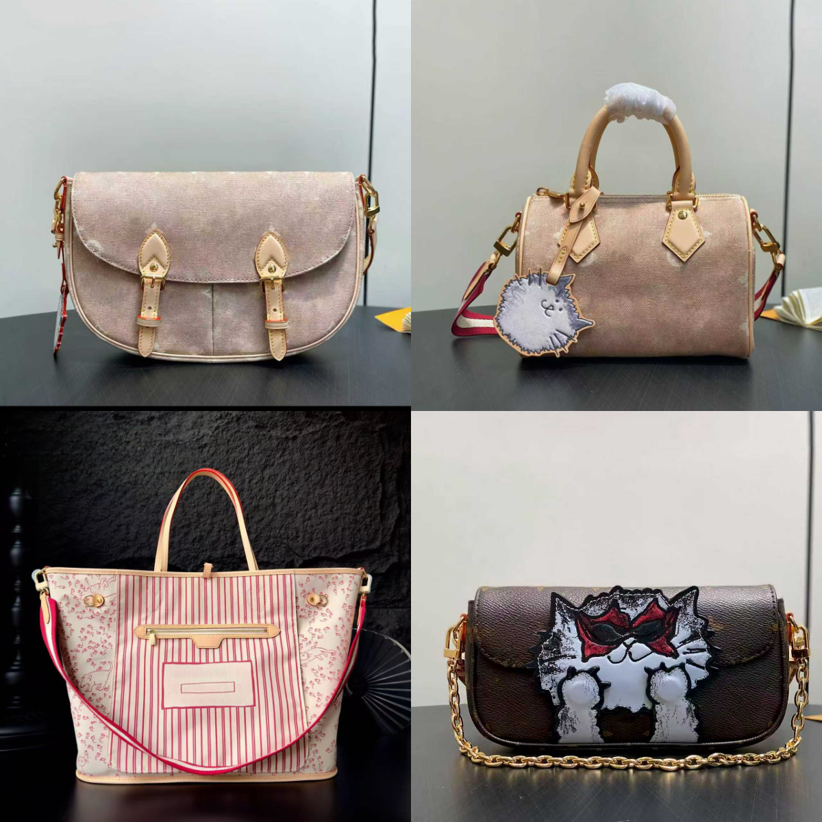 top quality grace coddington catogram woman handbag genuine leather designer escape shoulder bag top handle with strap crossbody bag