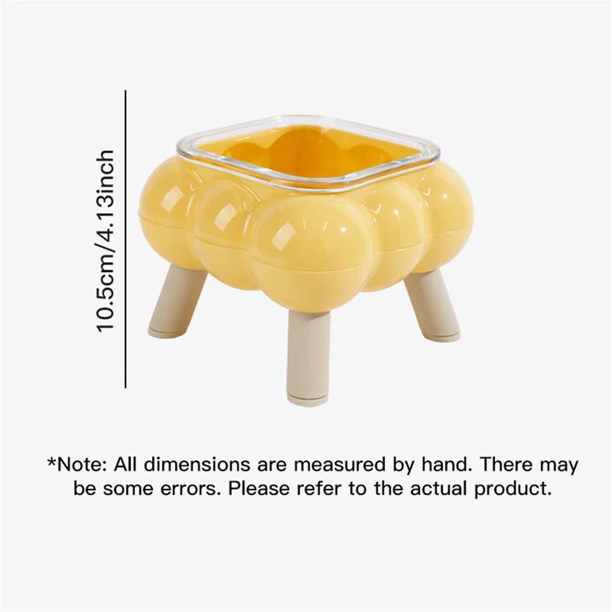 1 PCS New cat eating tall bowl bubble glass fourlegged highleg cat bowl easy to clean pet highlegged neck bowl C251009