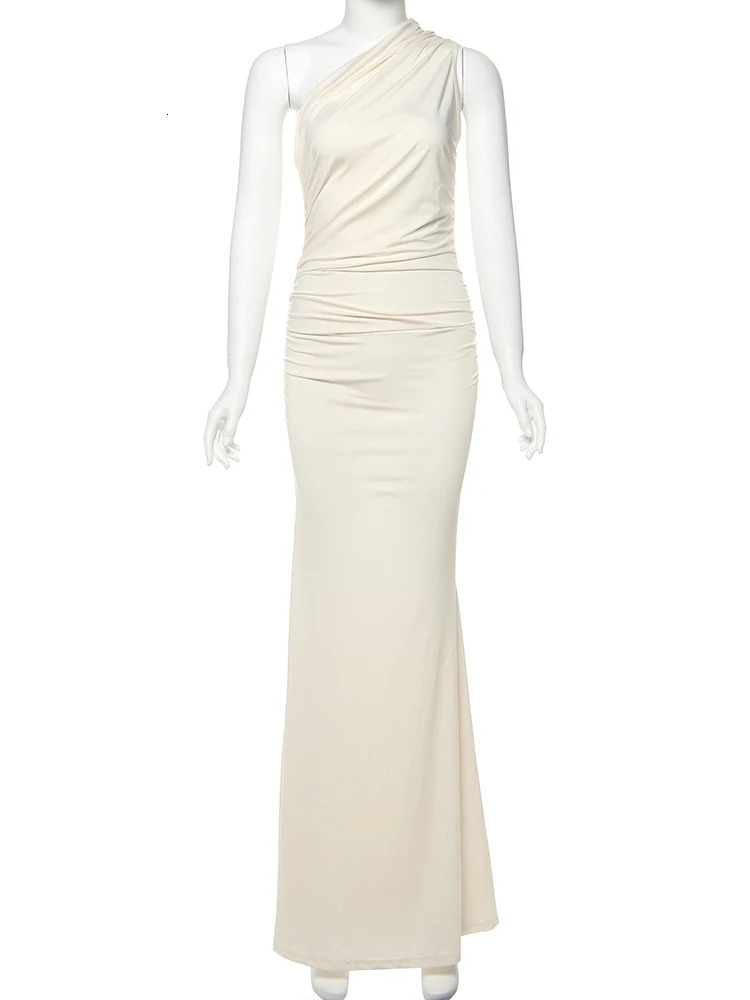 Weird Puss Inclined Shoulder Dress Women Y2K Summer Trend Skinny Elegant Birthday Party Elegant Simple Clubwear Banquet Vestidos 251008