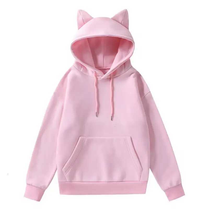 2024 Spring Autumn Mens Hoodiees Hip Hop Fashion Harajuku Solid Sweatshirt Men Casual Men Clothing Funny Ear Hoodies Men W251010