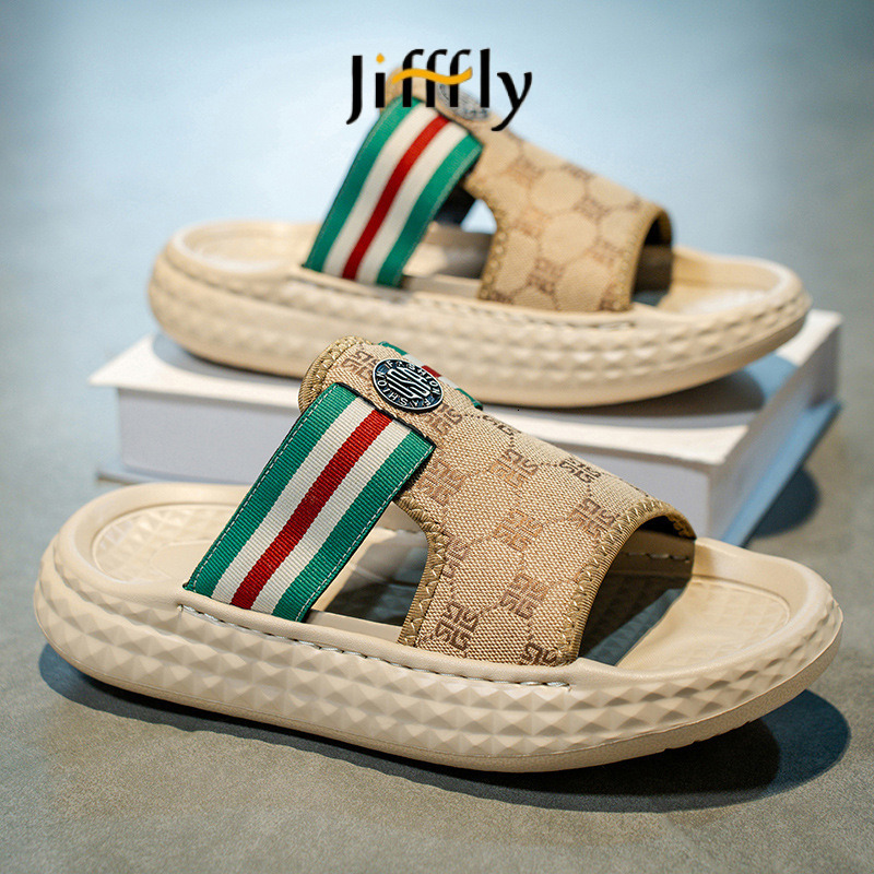 Jifffly Designer Man sandals Fashionable Classic Simple Men's air-cushioned slippers Letter Outdoor Casual Flat Bottom Slide Sports beach sandals