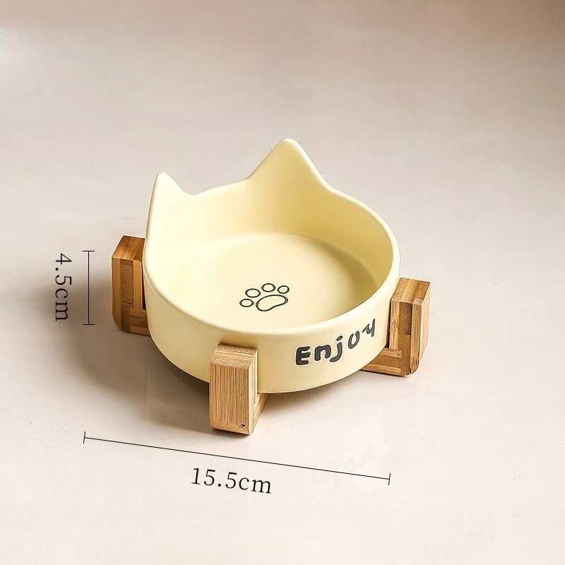 Christmas cat gift creamstyle cat ear home ceramic pet bowl antioverturning food bowl suitable for both cats C251009
