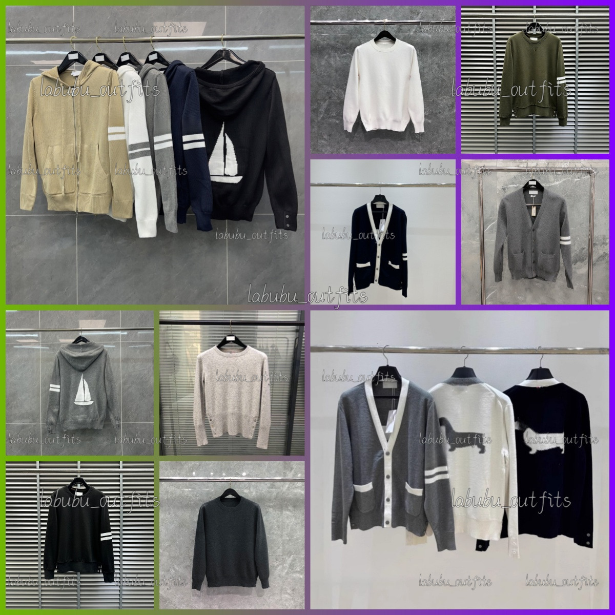 10A factory tb direct New 2025 high quality classic four checkered sweater unisex Sportswear College style sweater Knit cardigan 90