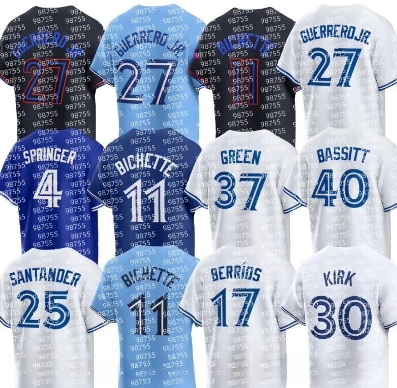 MLB Jersey Custom Blue Jays Baseball men Joe Carter 27 Vladimir Guerrero Jr. 11 Bo Bichette 4 George Springer 30 Alejandro Kirk 34 Kevin Gausman 25 Daulton Varsho