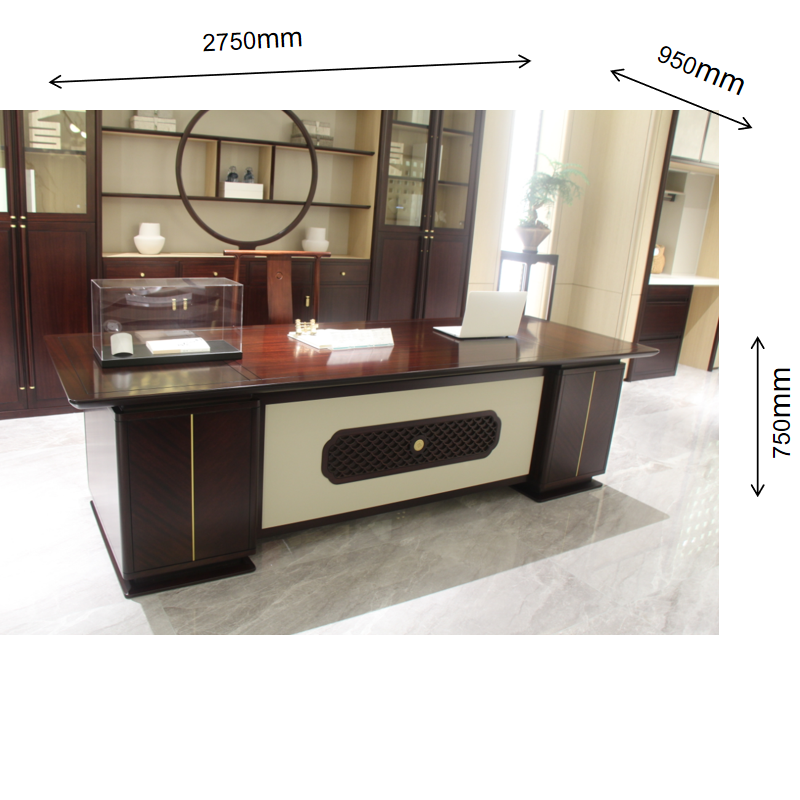 Zhong zhixin High-end design The modern Chinese-style desk set is crafted from solid wood with exquisite workmanship