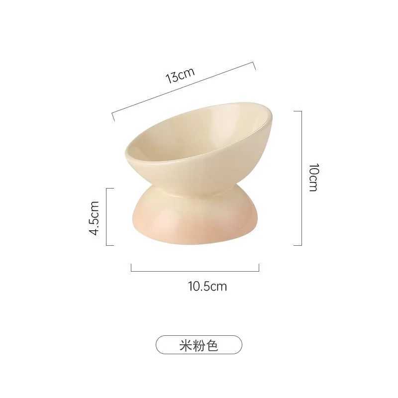 Cat Ceramic Bowl Gradient Pet Food Water Feeders Small Dogs Drinking Eating Supplies Raised Tilted Cats Puppy Feeding Supplies C251009