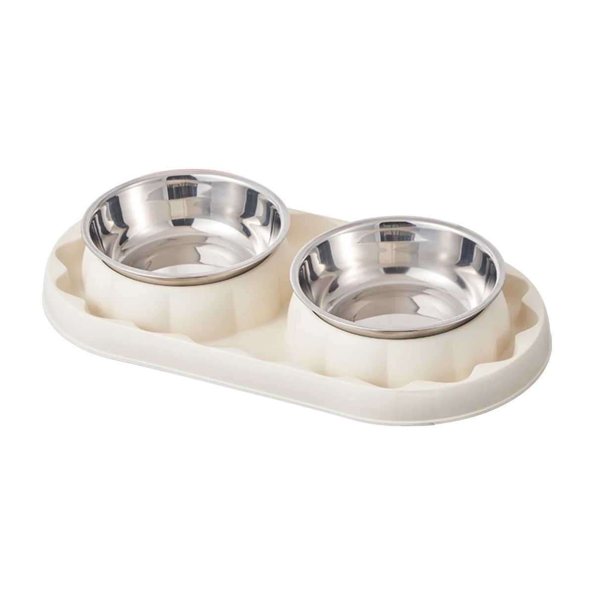 One Piece Strawberry Pet Stainless Steel Double Bowl Cat Bowl Simple and Stylish AntiLeakage Food Dog AntiChoking Slow Food Bo C251009